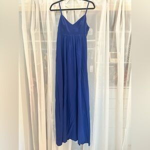 Amanda Uprichard 100% Silk Jewel Tone Blue Maxi Dress Medium